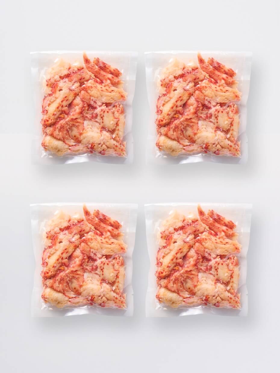 北海道産 ボイル花咲がに むき身 170g×4パック ※Kani-to特製かに酢付き