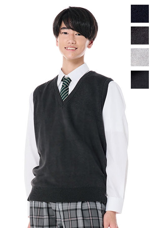 【日本製】無地スクールベスト(綿混) メンズ / KANKO Harajuku Select