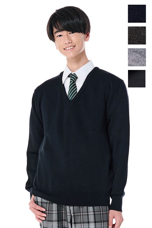 【日本製】無地スクールセーター メンズ / KANKO Harajuku Select