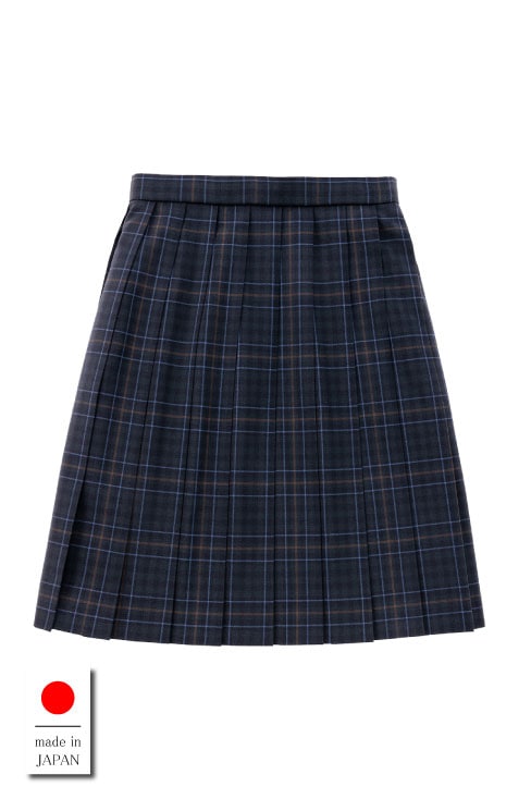 ネイビーのチェックプリーツスカート（48cm丈）は制服通販のカンコー