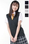 【日本製】無地スクールベスト(綿混) 女子 / KANKO Harajuku Select