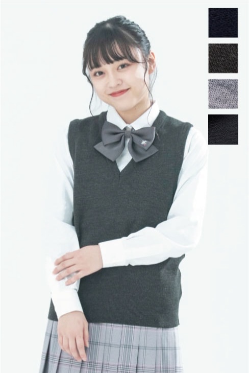 【日本製】無地スクールベスト(ウール混) 女子 / KANKO Harajuku Select