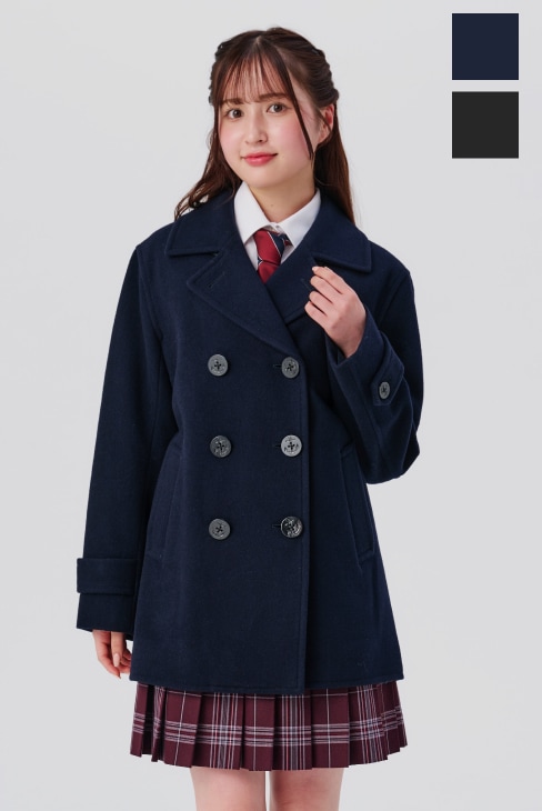 ショート丈ダッフルコート（男女兼用）のネイビーは制服通販のカンコー
