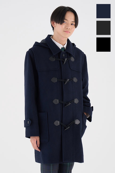 ショート丈ダッフルコート（男女兼用）のネイビーは制服通販の