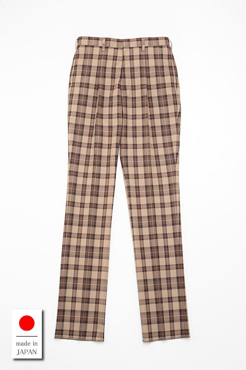 チェックスラックス  ブラウン/ KANKO Harajuku Select