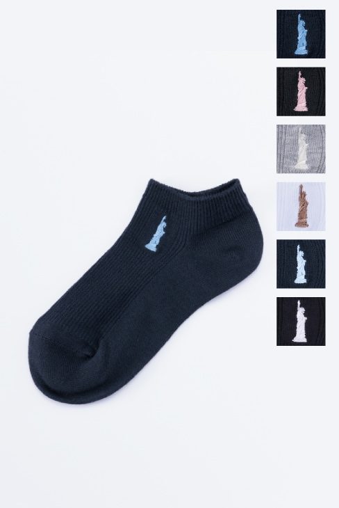 片面刺繍リブスニーカー丈ソックス / EASTBOY（イーストボーイ）