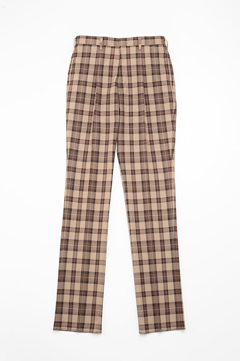 【受注生産 2026年8月末納品】 チェックスラックス （ブラウン）  / KANKO Harajuku Select