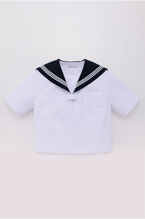 【受注生産 2026年8月末納品】 半袖セーラー 小さいサイズ （ネイビー） / KANKO Harajuku Select