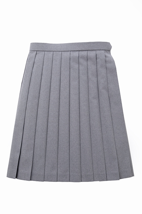 最新のデザイン グレーの無地プリーツスカート（オーダー制服）通販のカンコー スカート