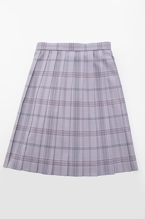ロンスプ　ピンク✖️グレー ピンクグレーのチェックプリーツスカート（48cm丈）は制服通販の