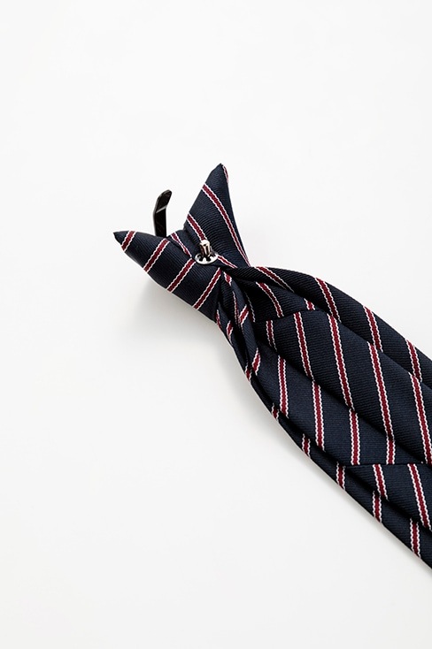 メンズ ストライプワンタッチタイ ネイビー / KANKO Harajuku Select