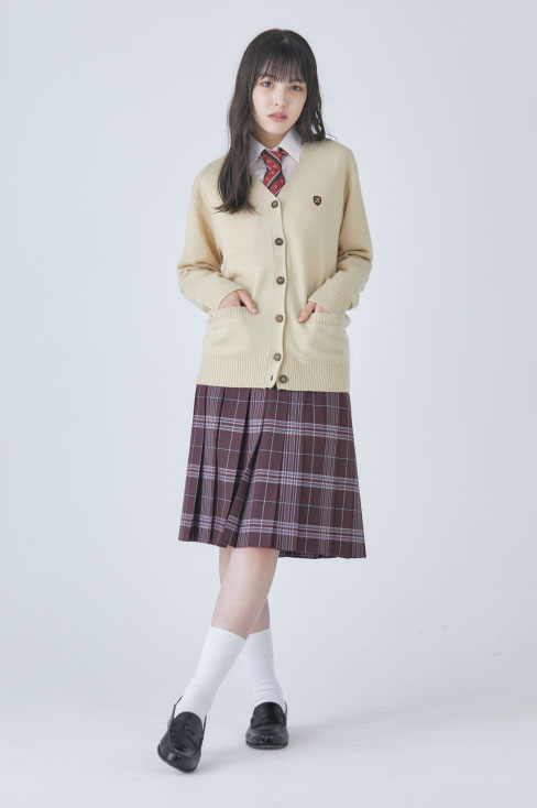 【受注生産 2026年8月末納品】チェックプリーツスカート (エンジ) / KANKO Harajuku Select