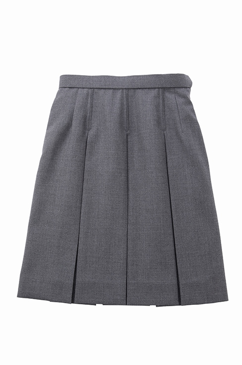 【受注生産 2026年8月末納品】無地ボックスプリーツスカート (チャコール) / KANKO Harajuku Select