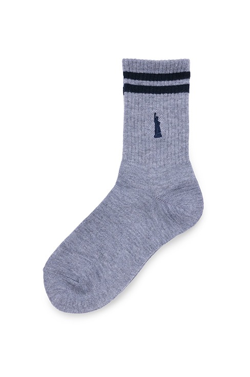 片面刺繍ライン入りソックス / EASTBOY(イーストボーイ)