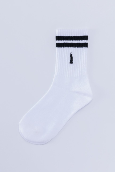 片面刺繍ライン入りソックス / EASTBOY(イーストボーイ)