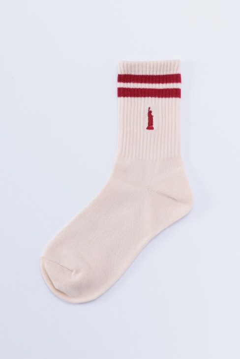 片面刺繍ライン入りソックス / EASTBOY(イーストボーイ)