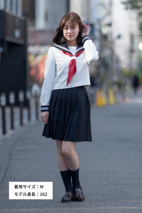 【受注生産 2026年8月末納品】 長袖セーラー 冬素材 小さいサイズ （ネイビー） / KANKO Harajuku Select