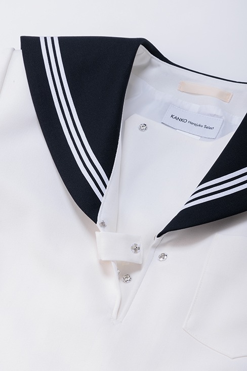 【受注生産 2026年8月末納品】 長袖セーラー 冬素材 小さいサイズ （ネイビー） / KANKO Harajuku Select