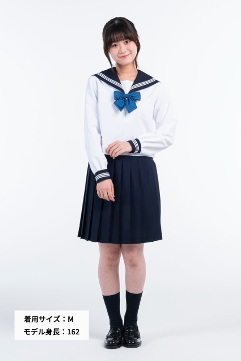 【受注生産 2026年8月末納品】 長袖セーラー 小さいサイズ (ネイビー) / KANKO Harajuku Select