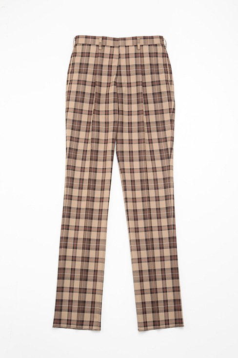 【受注生産 2026年8月末納品】 チェックスラックス (ブラウン) / KANKO Harajuku Select