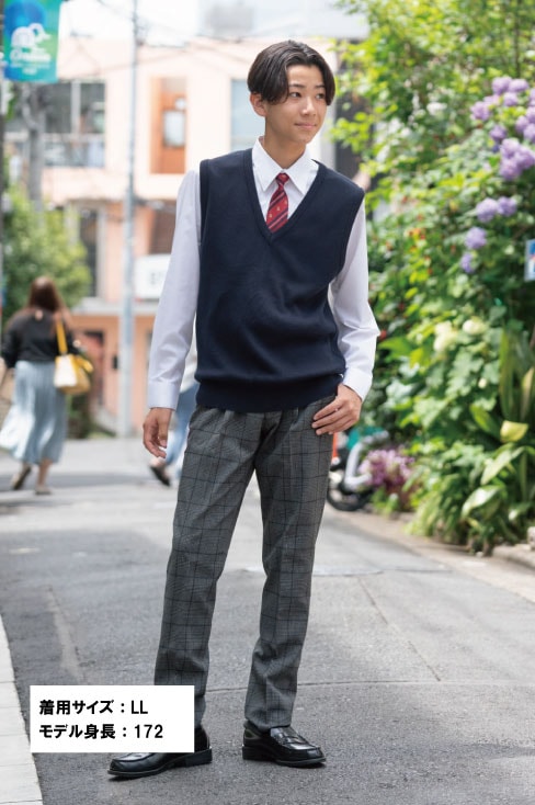 【日本製】無地スクールベスト(ウール混) メンズ / KANKO Harajuku Select