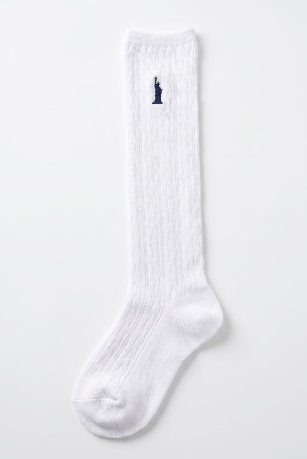 片面刺繍ケーブル柄ハイソックス / EASTBOY(イーストボーイ)