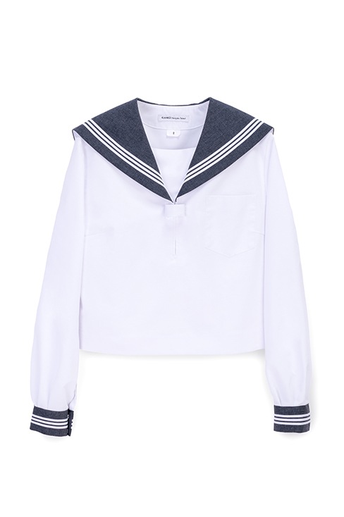 【受注生産 2026年8月末納品】 長袖セーラー 小さいサイズ （チャコール） / KANKO Harajuku Select