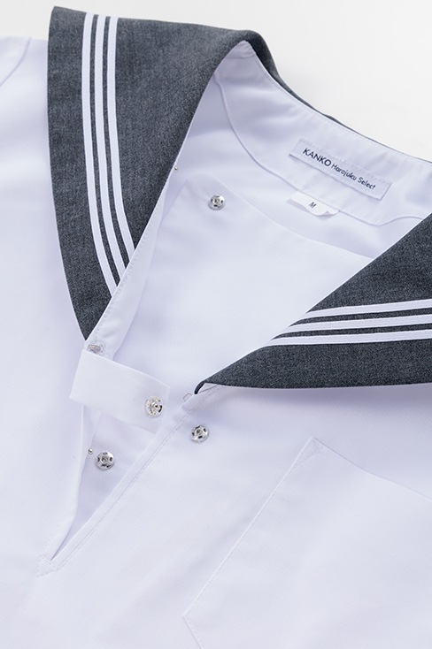 【受注生産 2026年8月末納品】 長袖セーラー 小さいサイズ （チャコール） / KANKO Harajuku Select