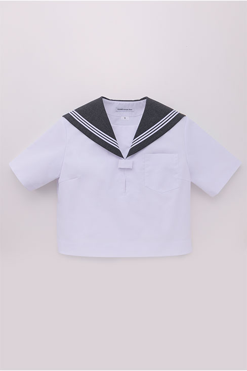 【受注生産 2026年8月末納品】 半袖セーラー 小さいサイズ (チャコール) / KANKO Harajuku Select