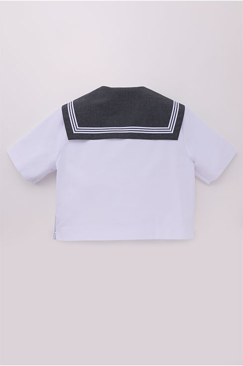 【受注生産 2026年8月末納品】 半袖セーラー 小さいサイズ (チャコール) / KANKO Harajuku Select
