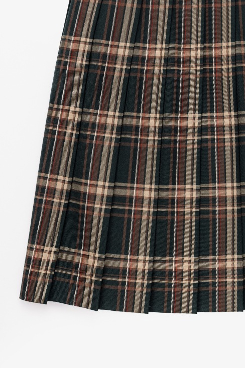 【受注生産 2026年8月末納品】チェックプリーツスカート (グリーン) / KANKO Harajuku Select