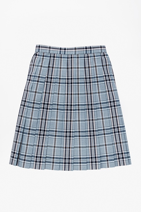 【受注生産 2026年8月末納品】チェックプリーツスカート （スモーキーブルー）  / KANKO Harajuku Select
