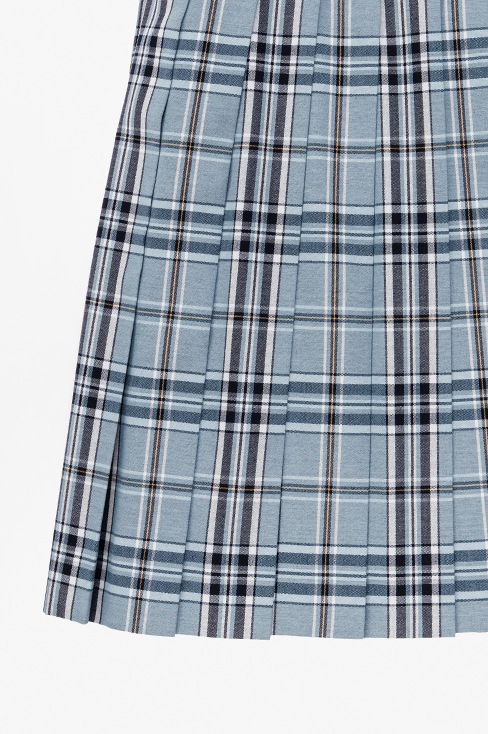 【受注生産 2026年8月末納品】チェックプリーツスカート （スモーキーブルー）  / KANKO Harajuku Select