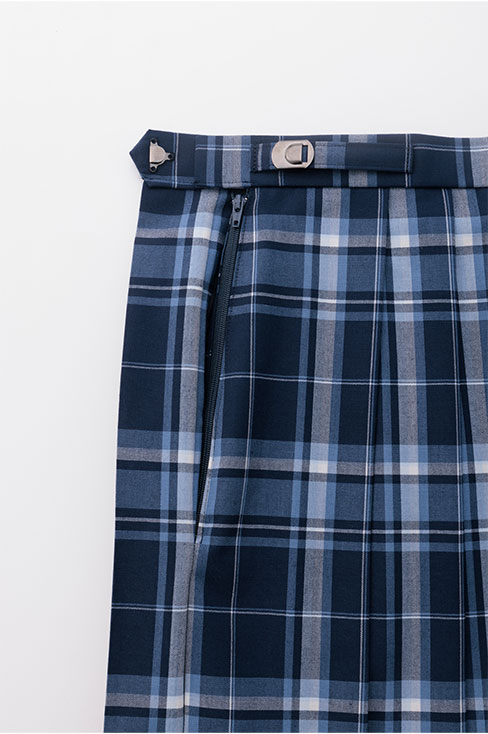 【受注生産 2026年8月末納品】チェックプリーツスカート （ブルー）  / KANKO Harajuku Select