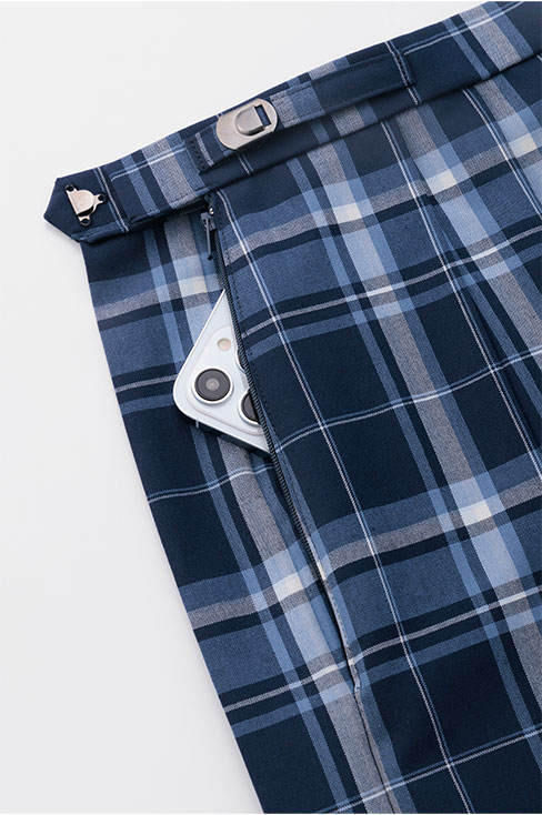 【受注生産 2026年8月末納品】チェックプリーツスカート （ブルー）  / KANKO Harajuku Select