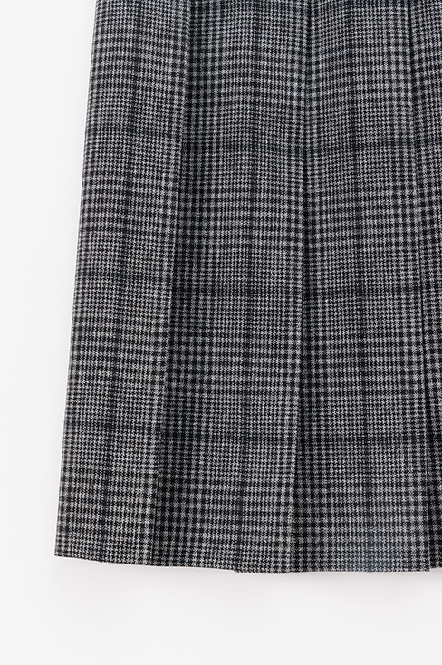 【受注生産 2026年8月末納品】チェックプリーツスカート (グレー) / KANKO Harajuku Select