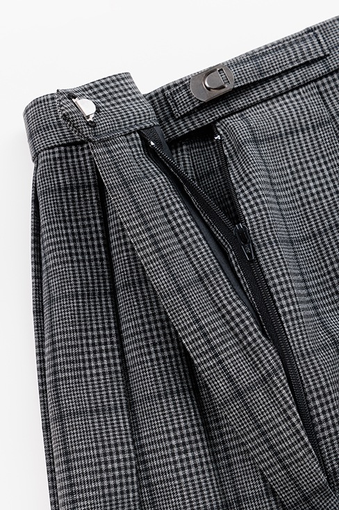 【受注生産 2026年8月末納品】チェックプリーツスカート (グレー) / KANKO Harajuku Select