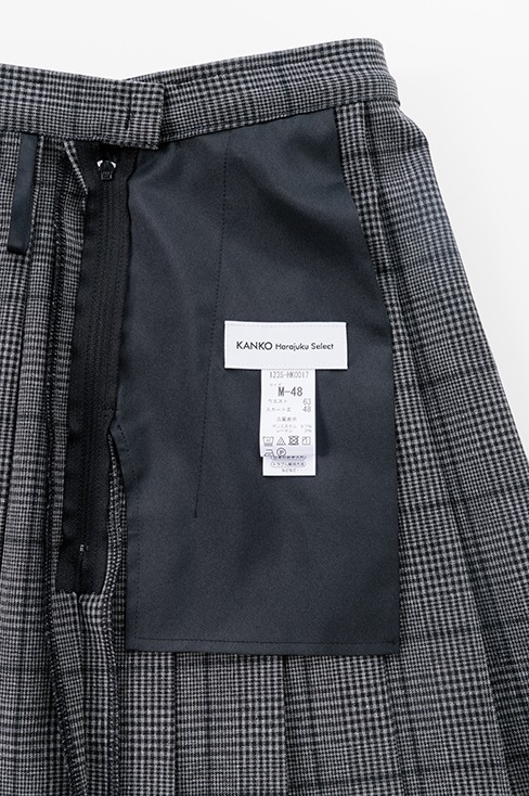 【受注生産 2026年8月末納品】チェックプリーツスカート (グレー) / KANKO Harajuku Select