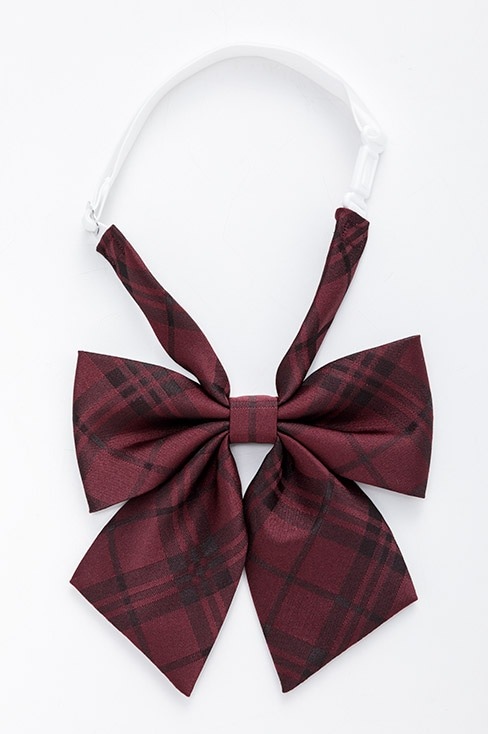チェック柄リボン エンジ ネイビー / HANECTONE