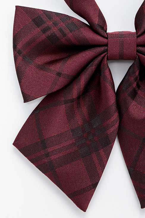 チェック柄リボン エンジ ネイビー / HANECTONE