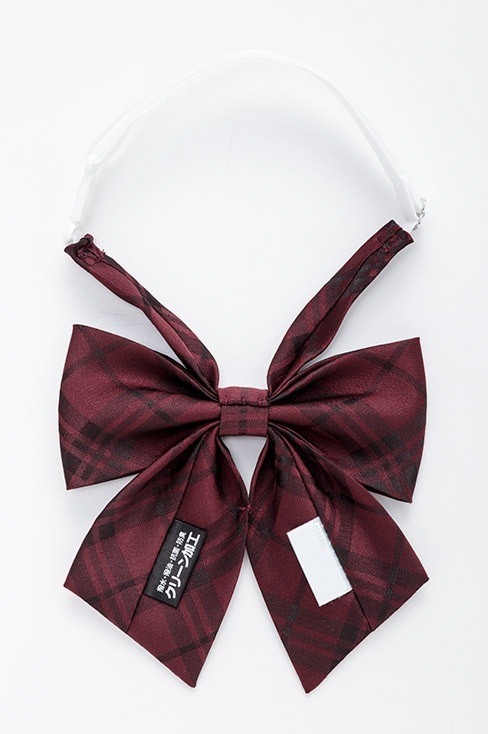 チェック柄リボン エンジ ネイビー / HANECTONE