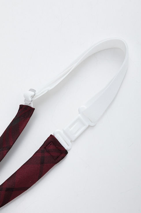 チェック柄リボン エンジ ネイビー / HANECTONE