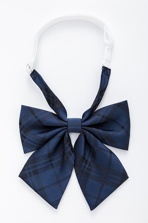 チェック柄リボン エンジ ネイビー / HANECTONE