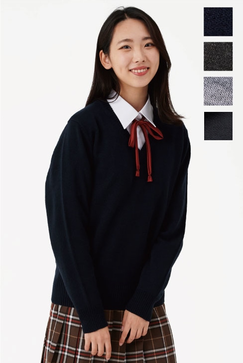 【日本製】無地スクールセーター 女子/ KANKO Harajuku Select