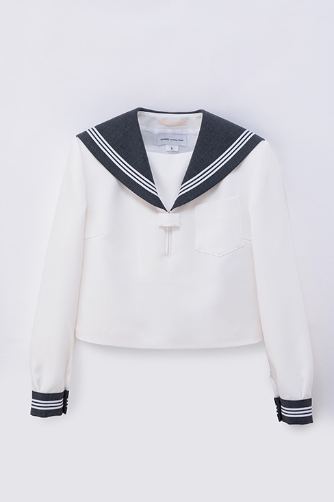 【受注生産 2026年8月末納品】 長袖セーラー 冬素材 小さいサイズ (チャコール) / KANKO Harajuku Select