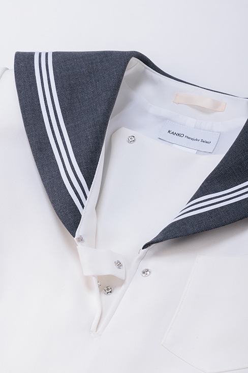 【受注生産 2026年8月末納品】 長袖セーラー 冬素材 小さいサイズ (チャコール) / KANKO Harajuku Select