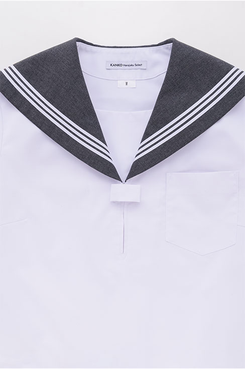 受注生産の半袖セーラー服のチャコールグレー（灰色）は制服通販