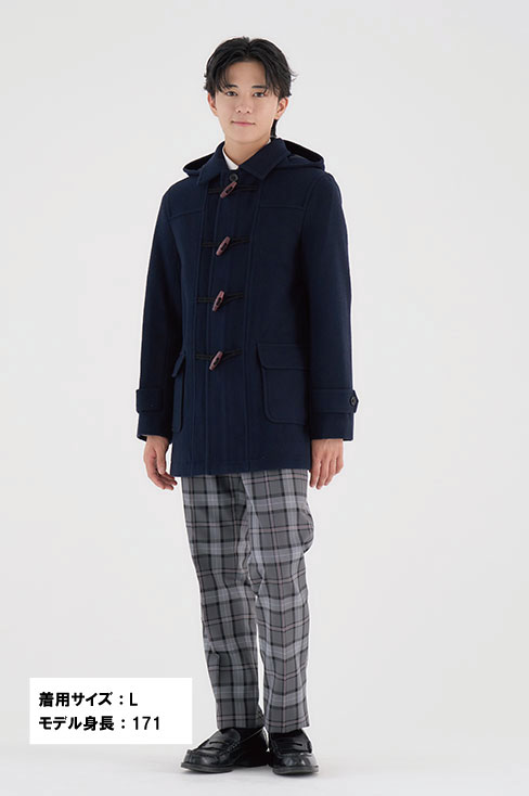 ショート丈ダッフルコート（男女兼用）のネイビーは制服通販の