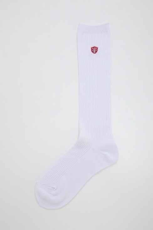 両面刺繍ハイソックス(32cm丈) ネイビー ホワイト ブラック / MICHEL KLEIN Scolaire