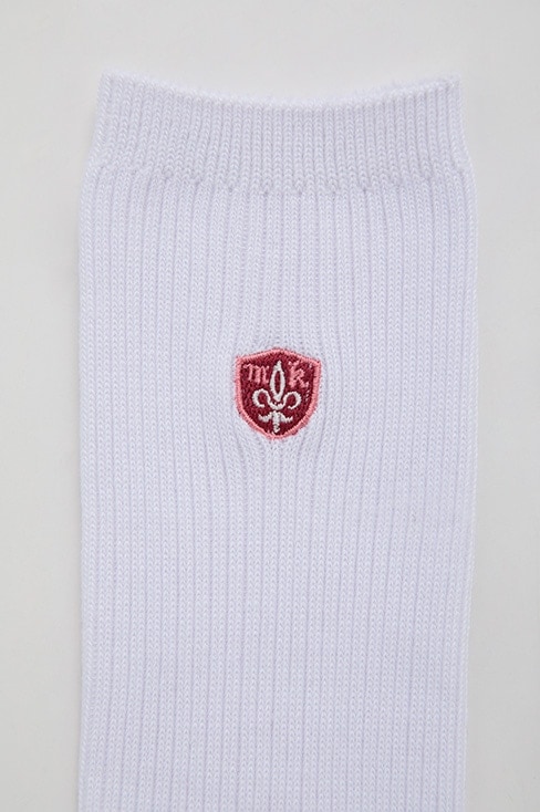 両面刺繍ハイソックス(32cm丈) ネイビー ホワイト ブラック / MICHEL KLEIN Scolaire